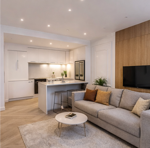 Amenajare apartament nou la cheie — dupa