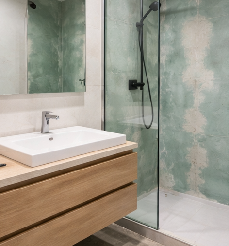 Înainte montaj faianță format mare